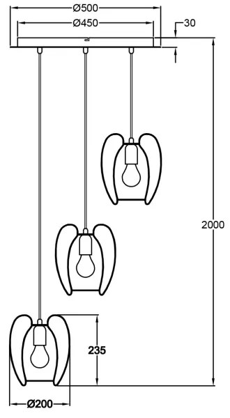 Fabas Luce 3677-47-102 - Csillár zsinóron CAMP 3xE27/40W/230V fehér