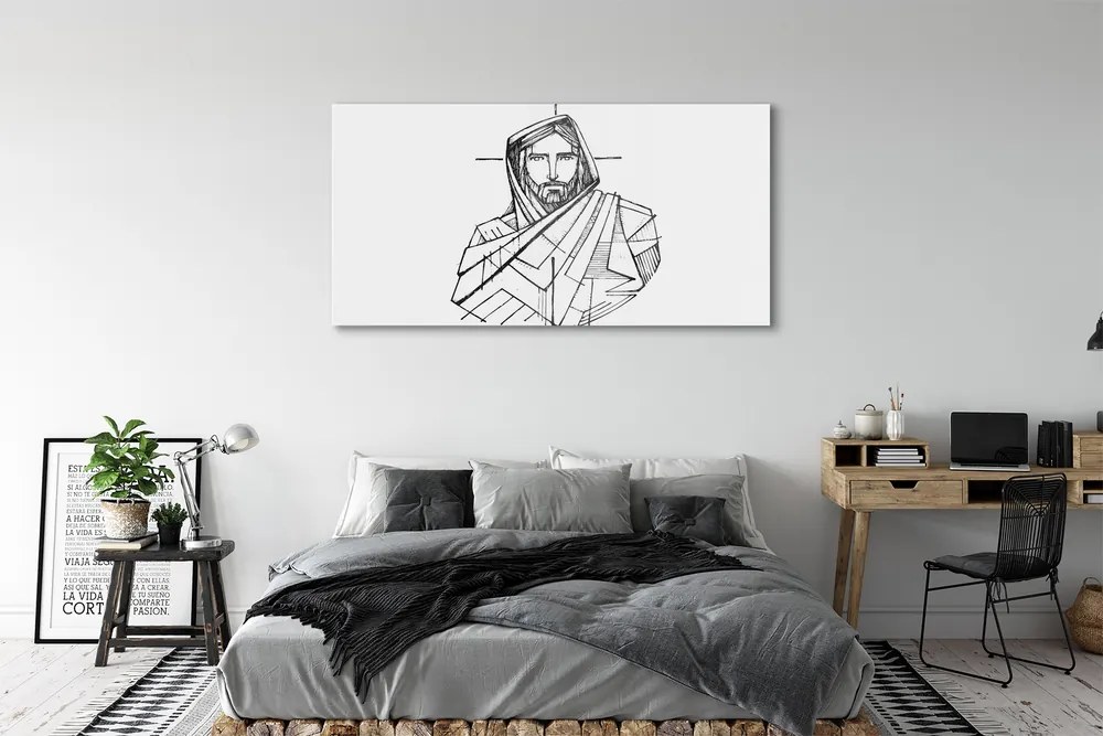 Akrilkép Jézus rajz 100x50 cm