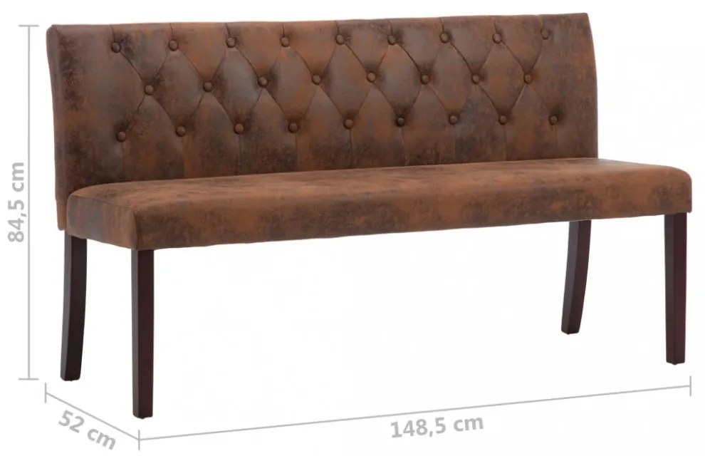 barna művelúr pad 148,5 cm