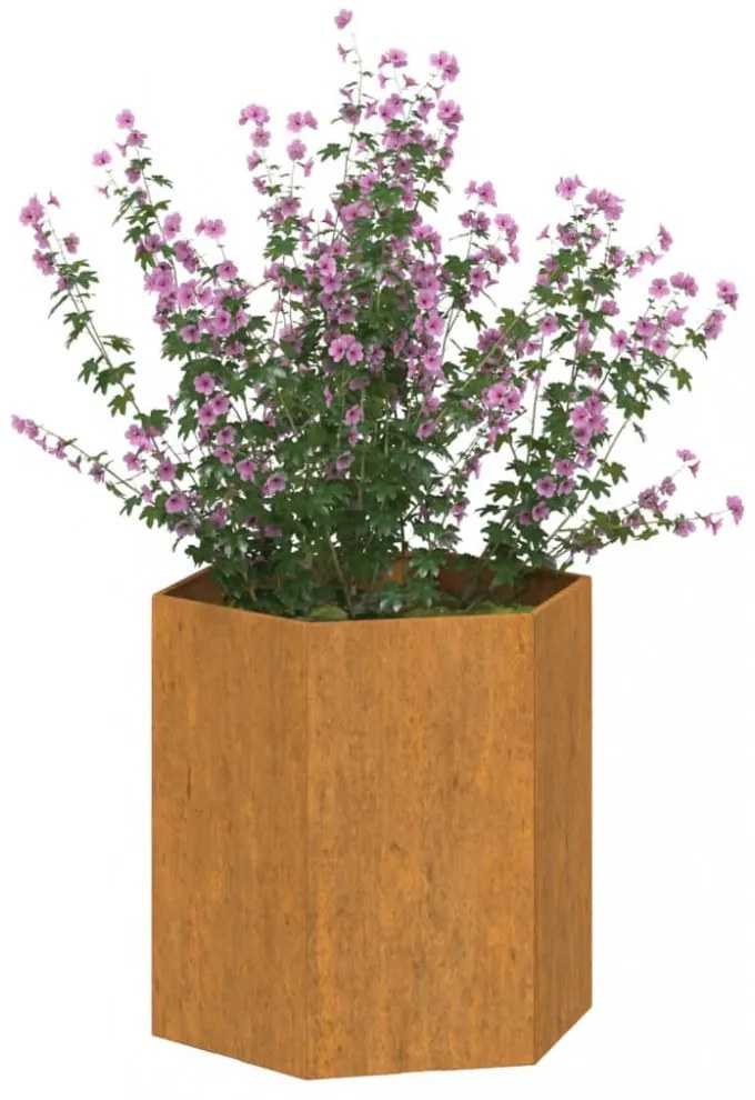 rozsda színű corten acél növénytartó 40 x 40 x 45 cm