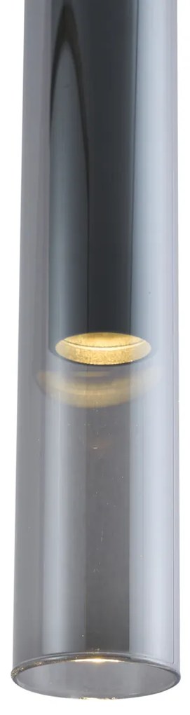 Modern fekete spotlámpa füstüveggel 1 fázisú sínrendszerhez - Slimline Loyce