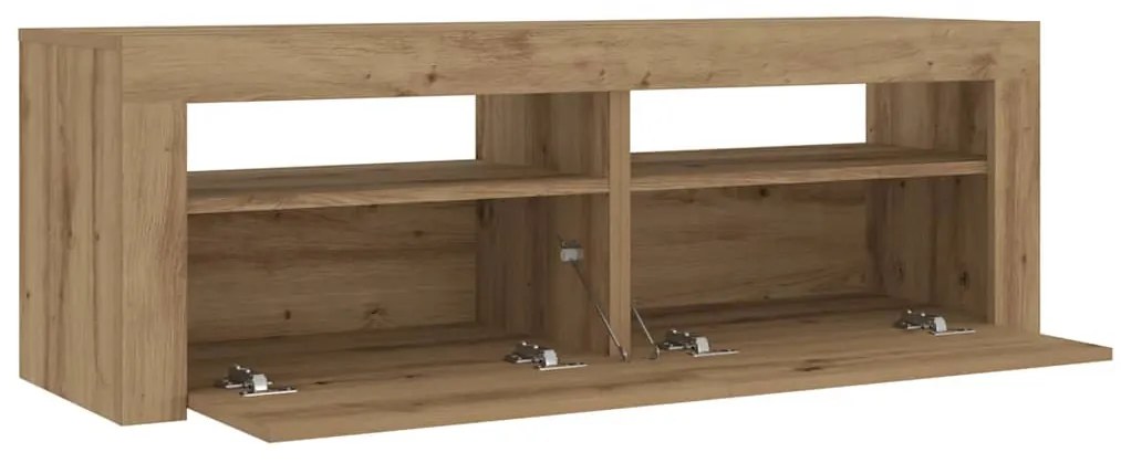 2 db kézműves tölgy színű éjjeliszekrény LED-del 60 x 35 x 40cm