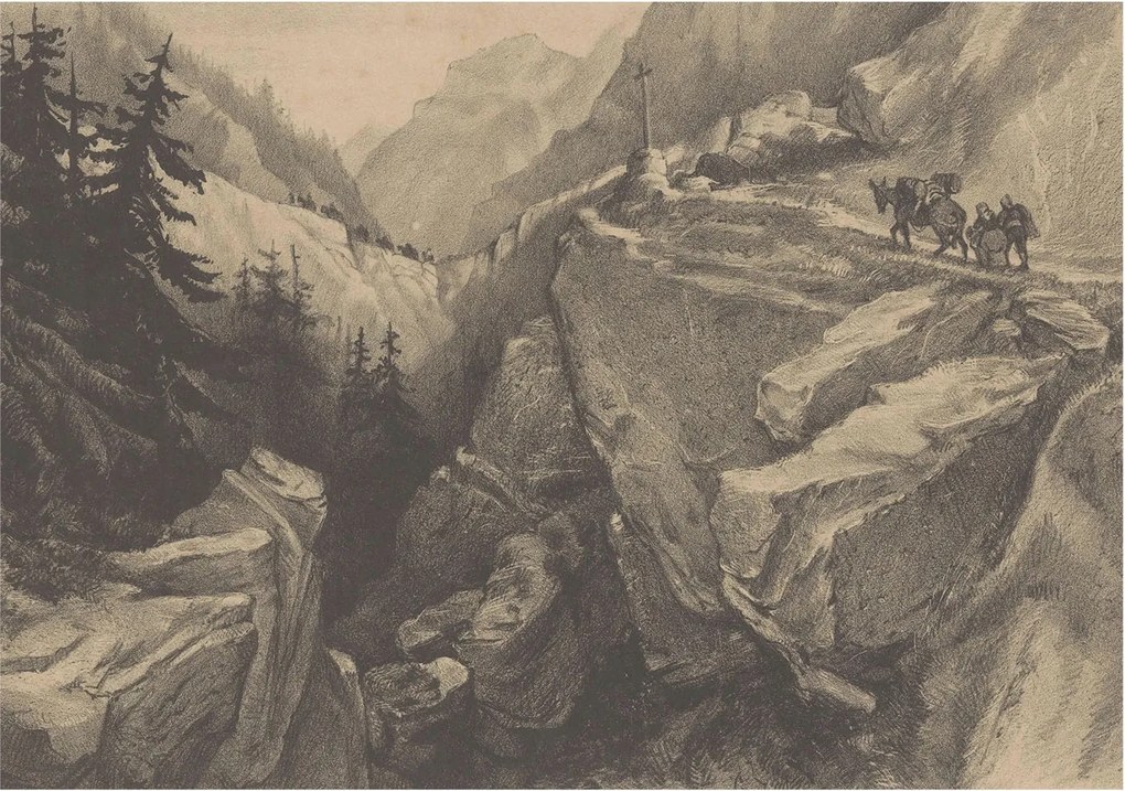 Fotótapéta Flizelin Fal Hálószoba Festői hegyek 208x146 Ragasztó