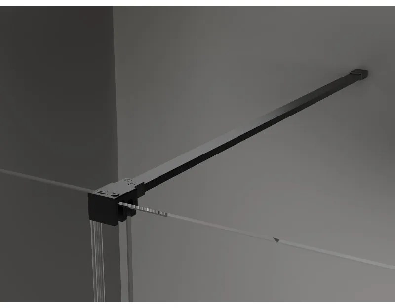 Mexen Velar, nyitható tolóajtó 140x200 cm, 8mm átlátszó üveg, fekete matt, 871-140-000-01-70