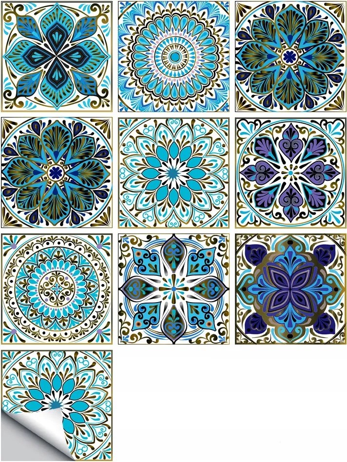 Öntapadós Panel Patchwork Pvc Csempe Szett 10 Db Tapéta 20x20cm