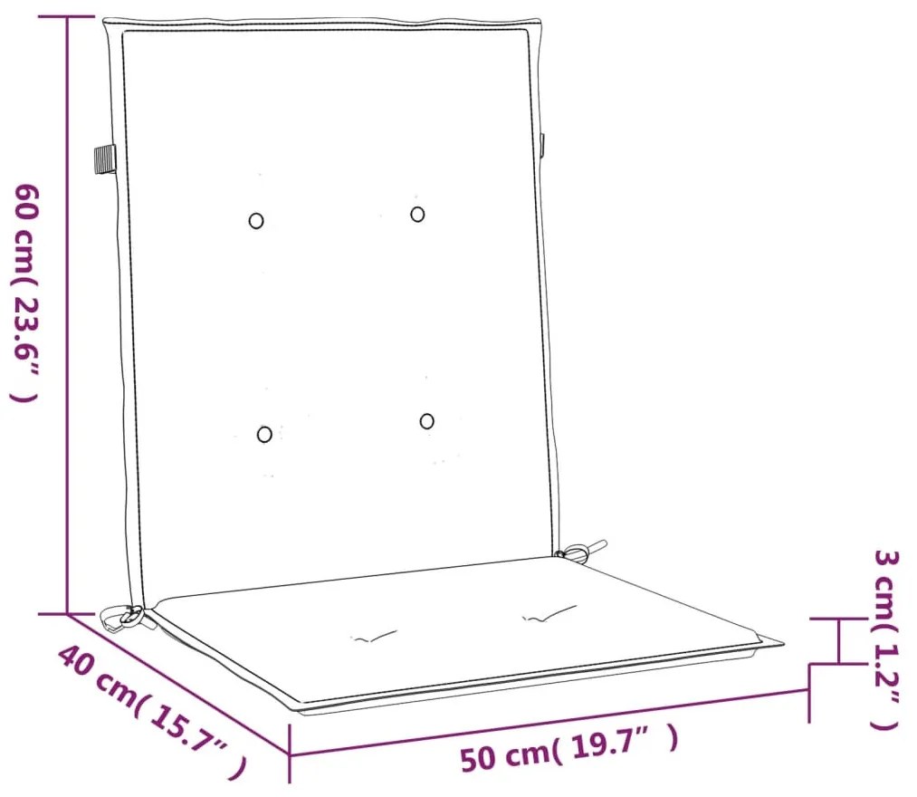 4 db bézs oxford szövet háttámlás székpárna 100x50x3 cm