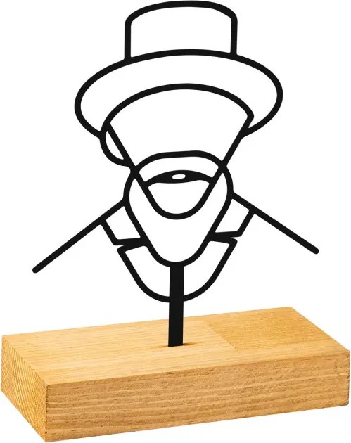 Vincent fém dísztárgy, fekete, 21×8 cm