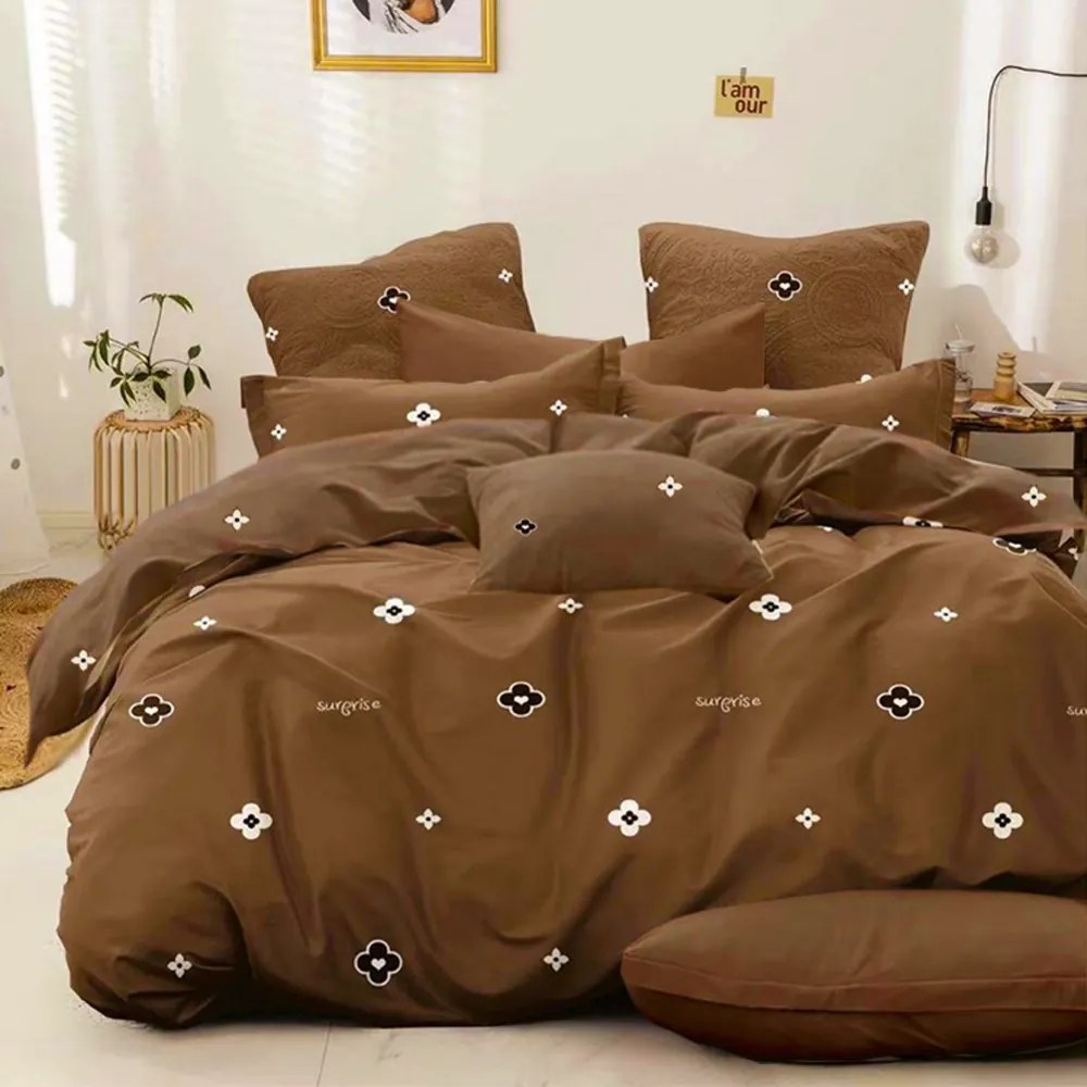 Pamut ágynemű Homa ROMEA BROWN 7-rézes 140X200 cm
