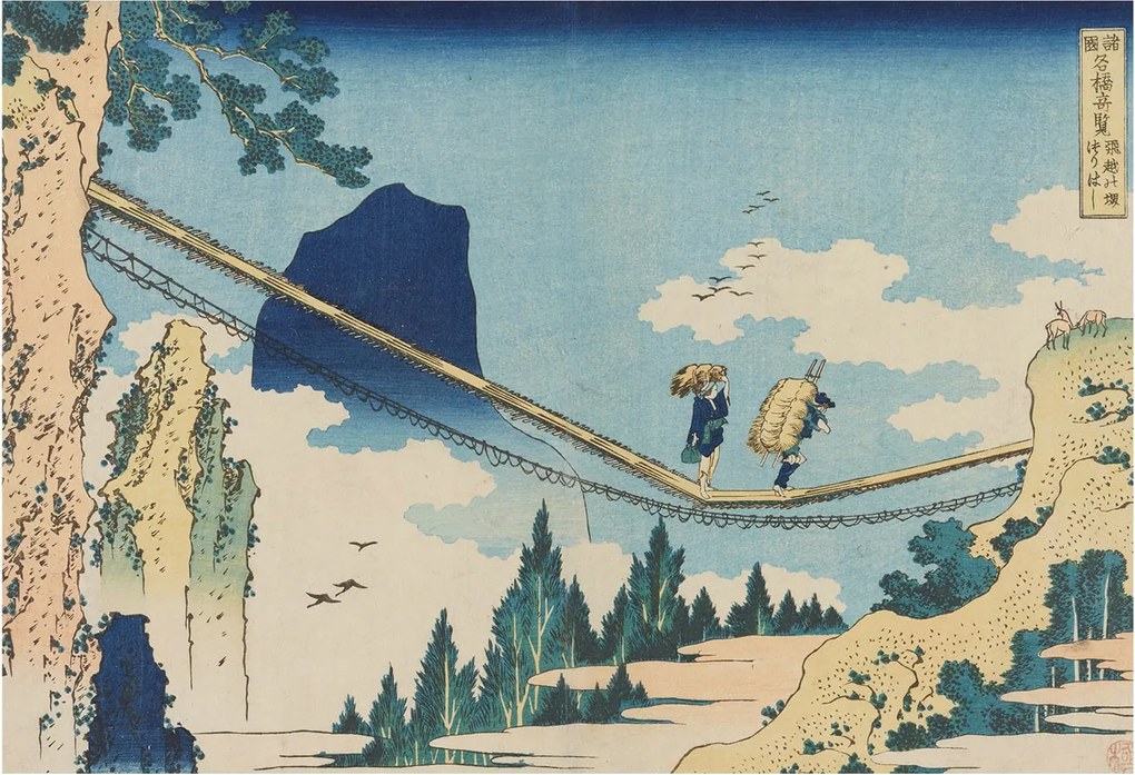 Flizelin tapéta falra Prémium hegyi híd 152x104 ragasztó