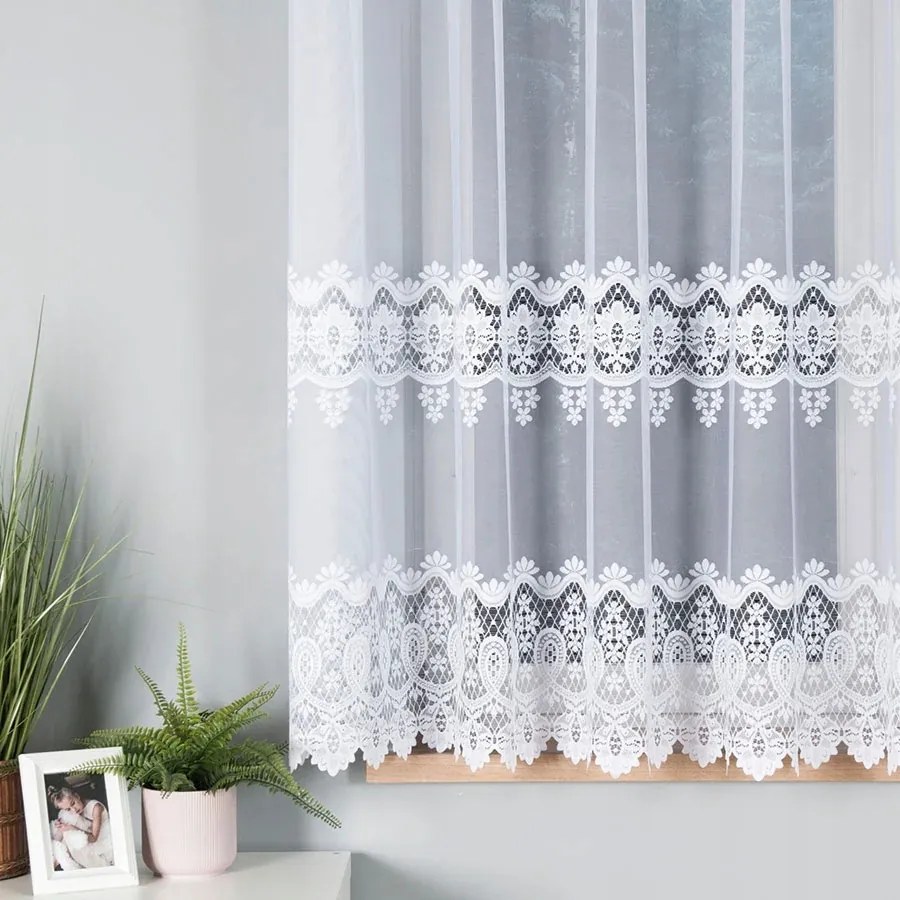 Zsakárd függöny, 160 cm, fehér