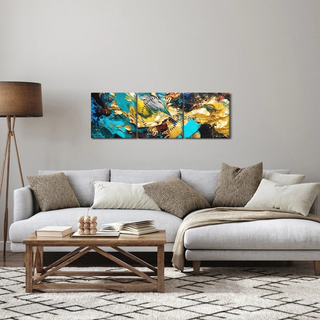 Kép - Texturált olajfestmény (órával) (90x30 cm)