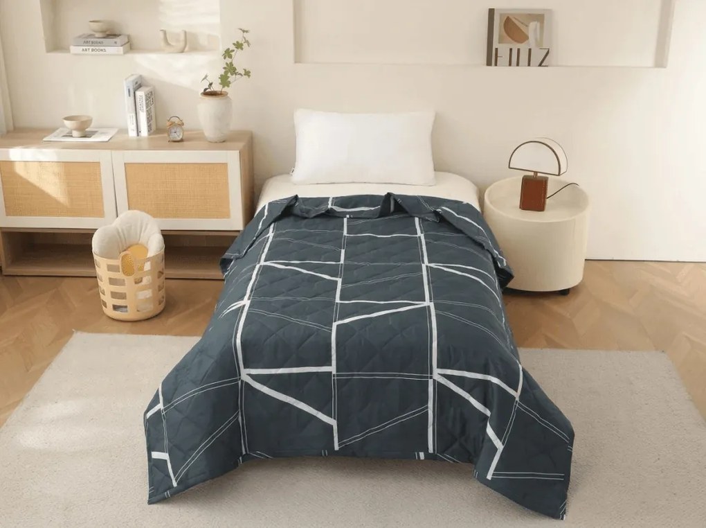 Nyári takaró GRIDON 140x200 cm, fekete