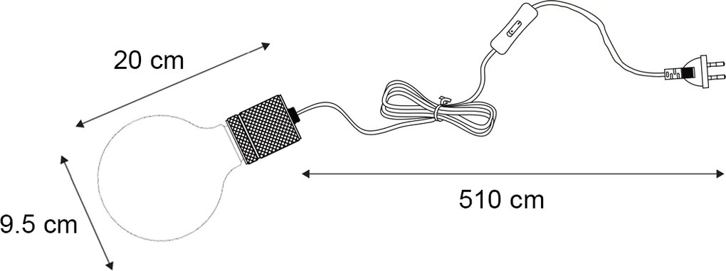 Karácsonyi függőlámpa fekete dugóval, LED borostyánsárga üvegcsillaggal - Cavalux