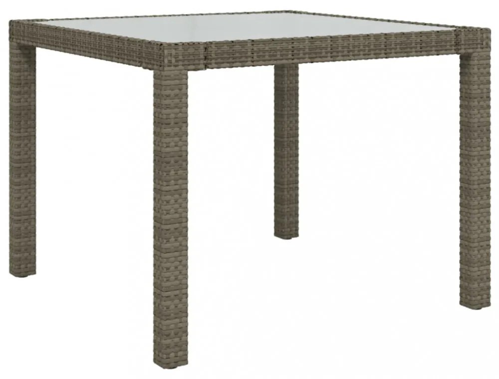 vidaXL 3 részes szürke polyrattan kültéri étkezőszett párnákkal