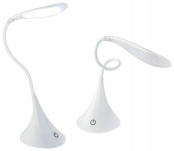 Állítható, akkumulátoros asztali lámpa, 18 LED, fehér (5013)