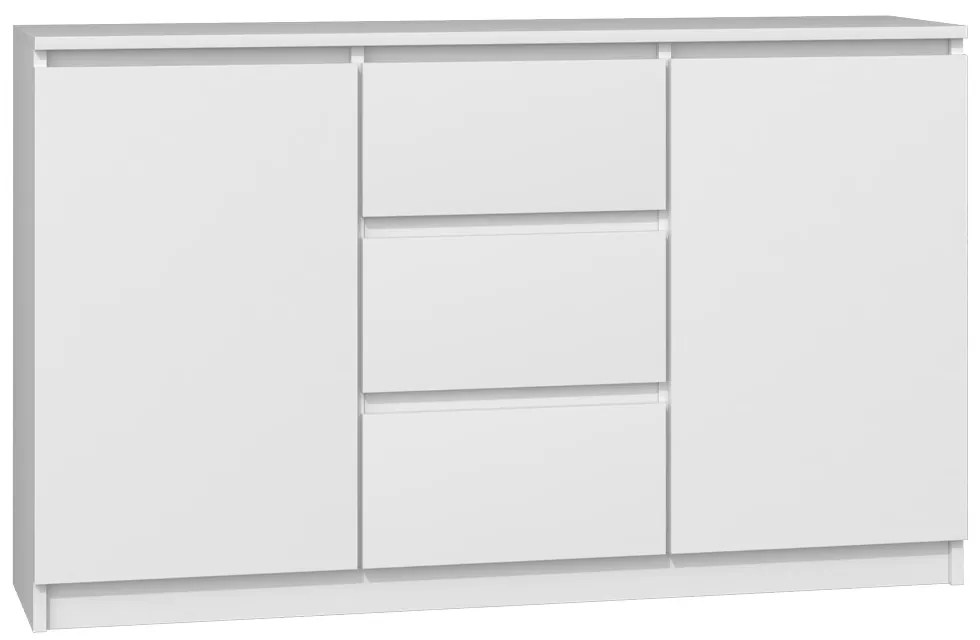 Drohmo 2D3S komód, 120x75x40 cm, fehér