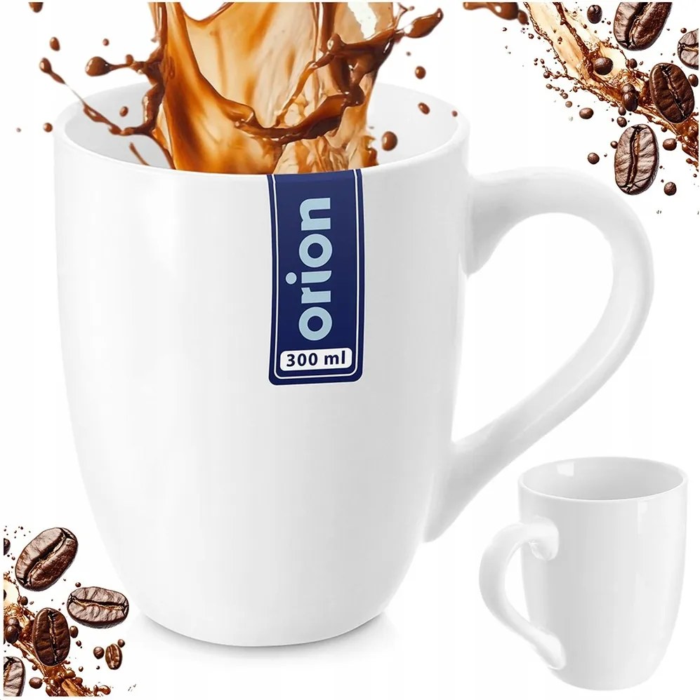 Fehér porcelán kávés bögre gyógynövényes italok nagy 300 ml