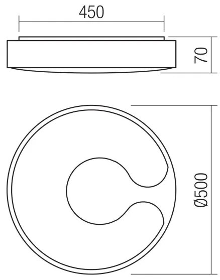 Redo 05-927 - LED RGBW mennyezeti lámpatest BIGSI LED/48W/230V átm. 50 cm fekete + távirányító