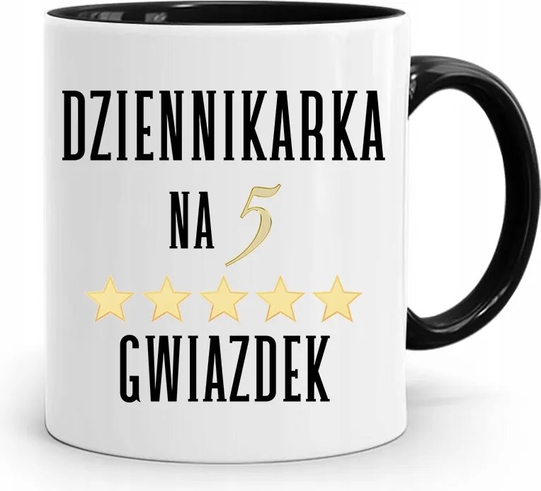 Fekete Bögre Ajándék Riporter Újságírónak, fényképes nyomtatással