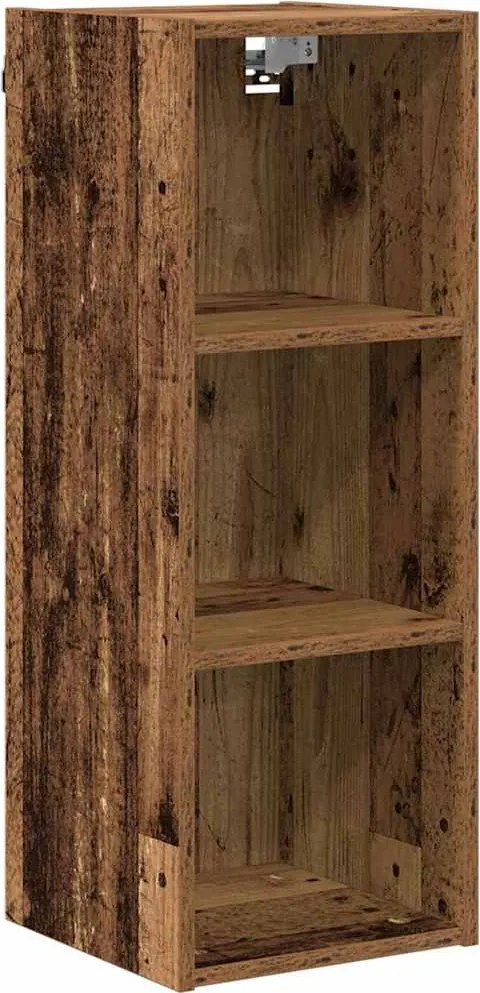 vidaXL Függő szekrény tárolóval Riga Öreg fa 30 x 29,5 x 80 cm Faanyag