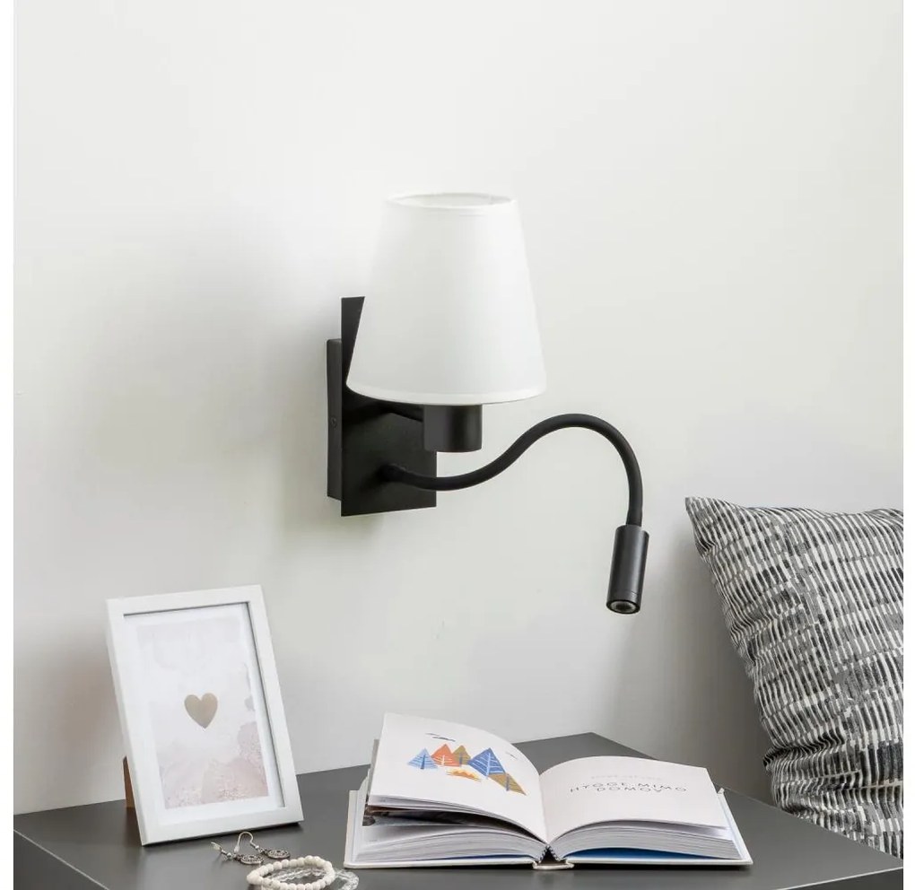 Brilagi - LED Fali lámpa NUBILA 1xE27/25W/230V + LED/3W fekete/fehér