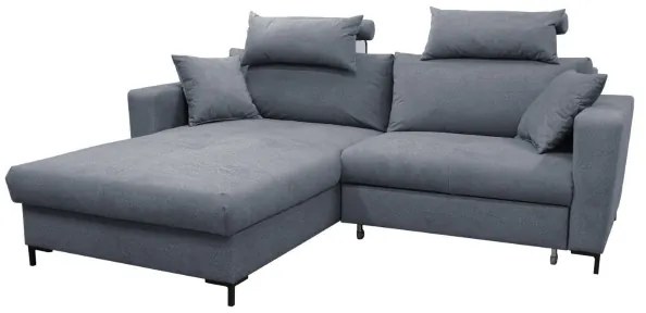 HORTA balos, L-alakú, ággyá nyitható sarokkanapé tárolóval, sötétszürke