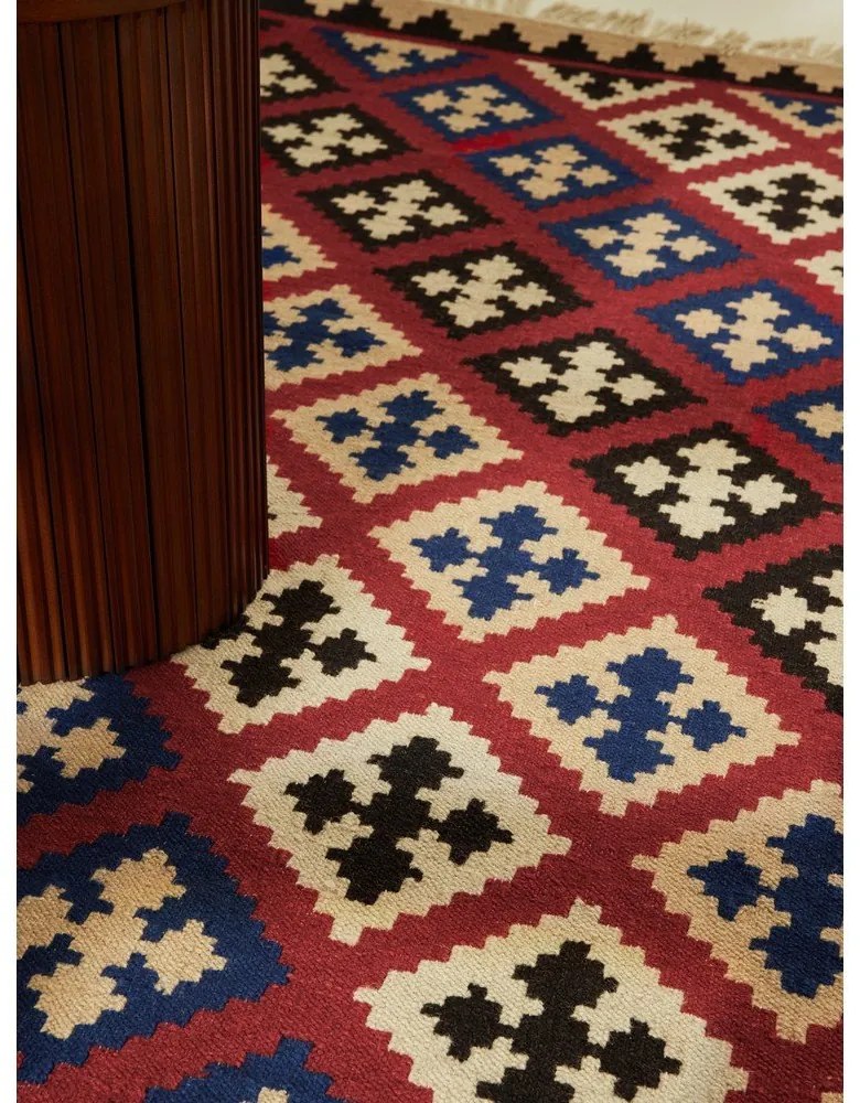 Piros kétoldalas kézi szövésű gyapjú szőnyeg 200x290 cm Kamal Rami – Nouristan