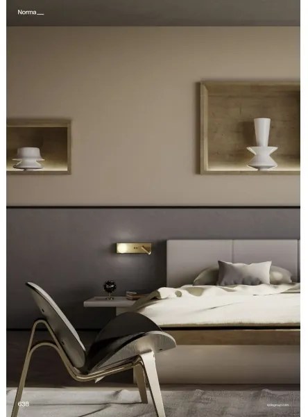 Redo 01-4661 - LED fali lámpatest NORMA LED/5W/230V + LED/3W CRI 90 USB arany