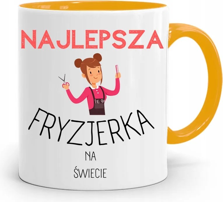 Sárga Fodrász Bögre A Világ Legjobb Fodrásza fényképes nyomtatással