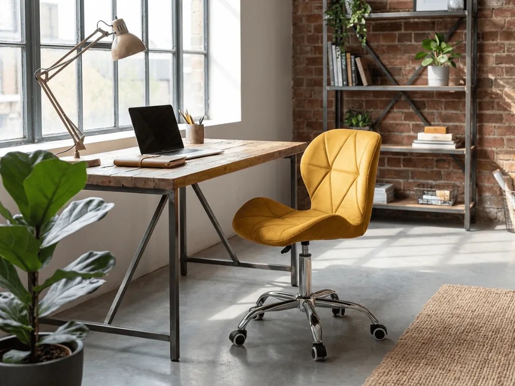 Mustársárga AVOLA VELVET irodai szék
