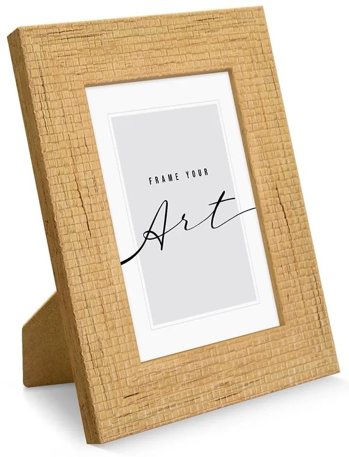 Natúr színű műanyag képkeret 21x26 cm