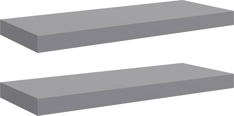 vidaXL 2 db szürke MDF fali polc 60 x 23,5 x 3,8 cm