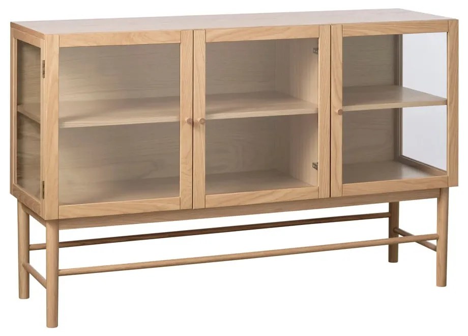Natúr színű tölgyfa tálalószekrény 88x140 cm Elba – Unique Furniture