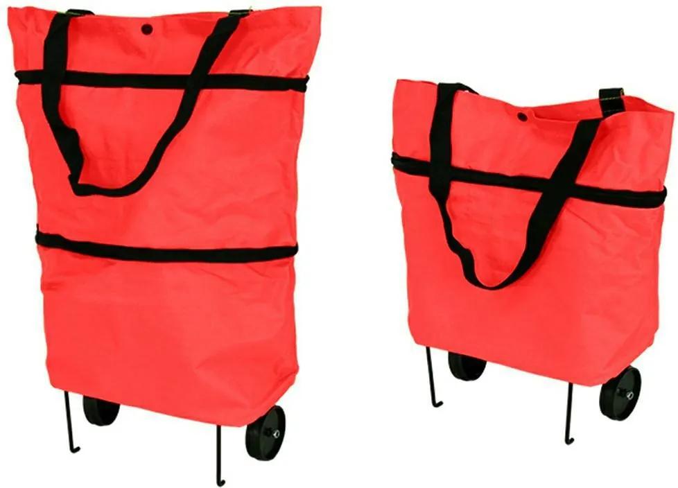 APT Bevásárló táska kerekeken 48x27cm, piros, AG392A