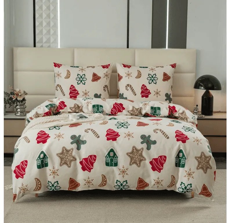 Flanel Mikroszálas ágyneműhuzat HOLLY krém színű Ágyneműhuzat mérete: 2 db 70 x 90 cm | 200 x 220 cm