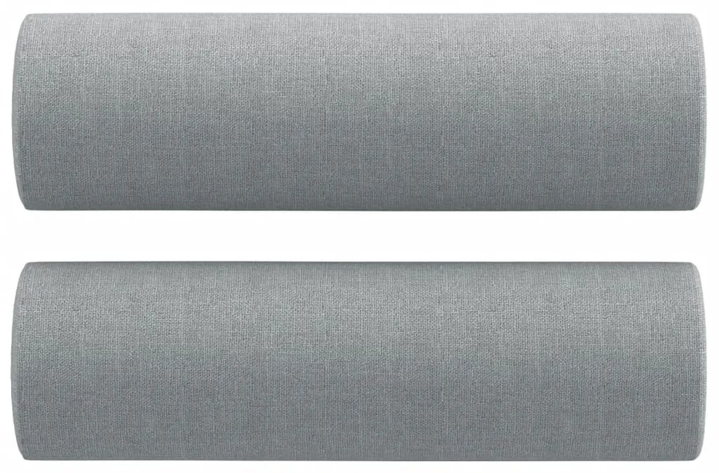 vidaXL 3 személyes világosszürke szövet kanapé díszpárnákkal 180 cm