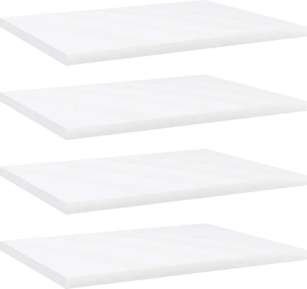 vidaXL 4 db fehér szerelt fa könyvespolc 40 x 30 x 1,5 cm