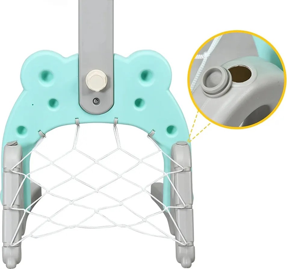 3 az 1-ben állítható magasságú kosárlabda palánk gyűrűdobálóval, kék