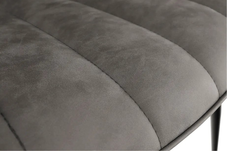 Szék, ekobőr világosszürke/fekete, HAZAL