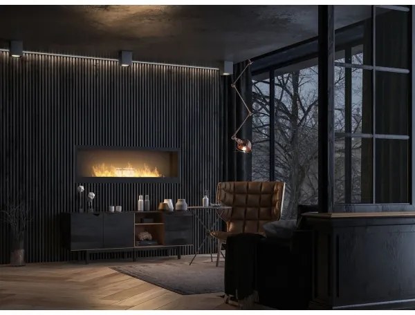 InFire - Beépített BIO kandalló 150x50 cm 4,2kW fekete