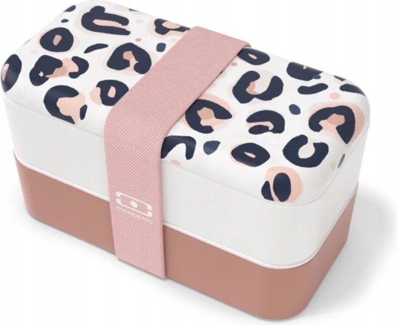 Monbento Original Grafikus Rózsaszín Leopárdmintás Uzsonnásdoboz