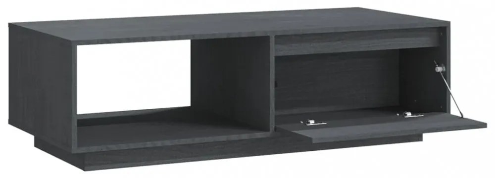 szürke tömör fenyőfa dohányzóasztal 110 x 50 x 33,5 cm