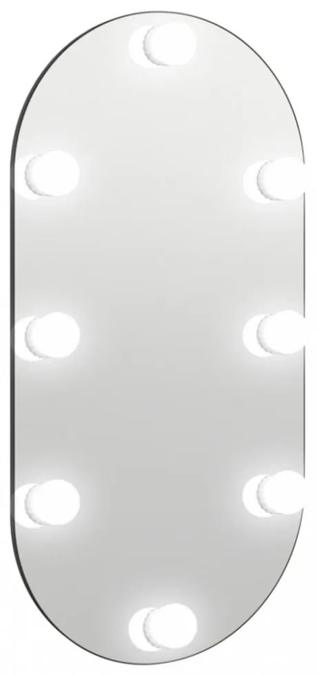 ovális üvegtükör LED-lámpákkal 80 x 40 cm