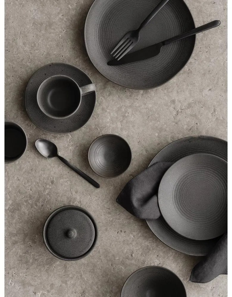 Fekete rozsdamentes acél evőeszköz készlet 16 db-os Stella – Blomus