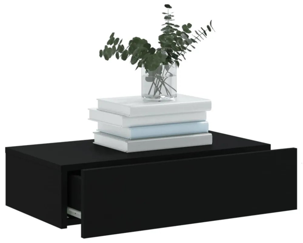 fekete TV-szekrény LED-lámpákkal 60x35x15,5 cm