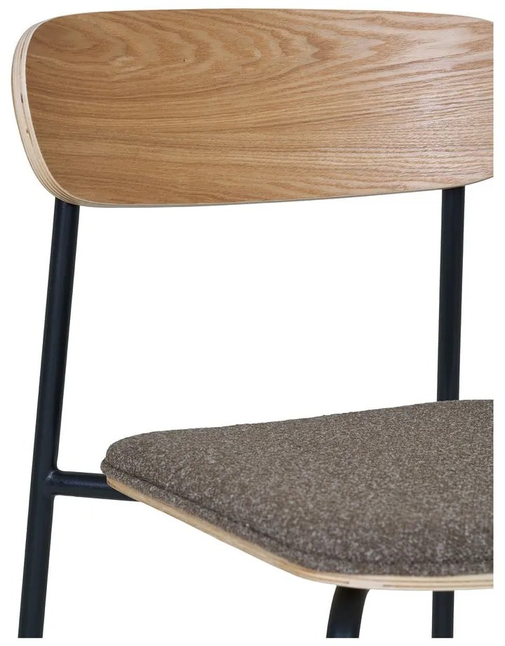 Fekete-barna rakásolható étkezőszék kőrisfa dekorral Estepona – House Nordic