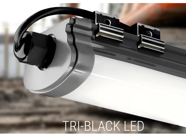 LED Pultmegvilágító LED/60W/230V 6000K 120 cm IP65 fekete