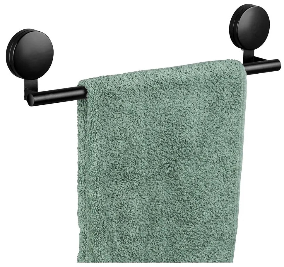 Static-Loc® Pavia fekete fali törölközőtartó, szélesség 40 cm - Wenko