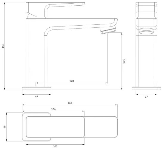 OMNIRES PM7410BL - Mosdócsap PARMA 15 cm matt fekete