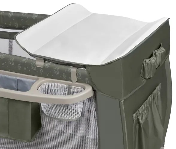 Lionelo - SVEN PLUS utazóágy, bézs/olíva